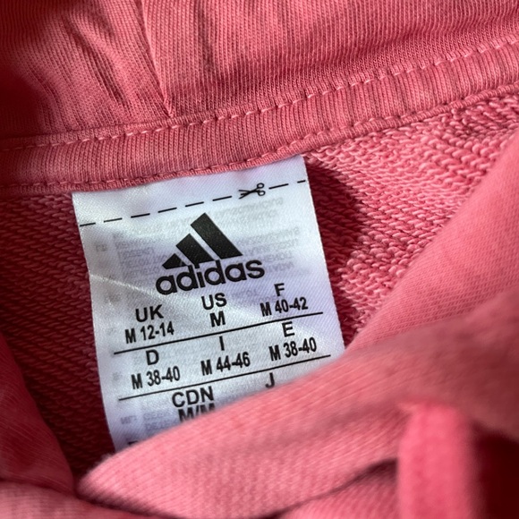 Adidas // Pink & White Hooded Sweater - Picture 3 of 4
